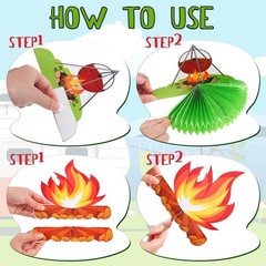 12 Pieces Camping Honeycomb Centerpieces Camping Decorations Party Supplies