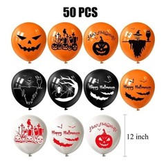 81pc Halloween Party Decorations Pack Banner Balloons Hanging Swirls Pumpkin Bat