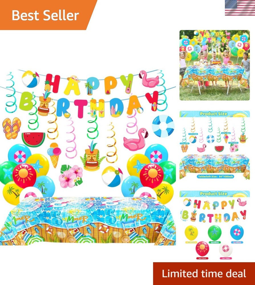 Summer Party Decotrations Pool Partys Decor Beach Theme Party Supplies Includ…