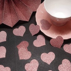 200pc Heart Confetti, Rose Gold, Table Scatter, Wedding,Valentines,Bridal Shower