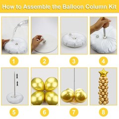 Balloon Column Kit Set of 2, 2 20 inches to 78 inches, Silver