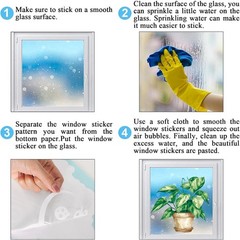 6 Sheet Spring Summer Potted Plant Window Clings Hanging Vine Plant Eucalyptu…