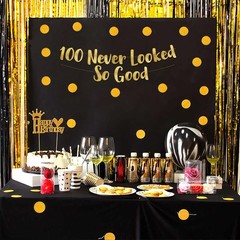 100 Never Looked So Good Gold Glitter Banner – 100th 5 feet x 6 inches,
