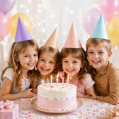 Pre-Assembled Pastel Party Hats for Adults: 24 Pack Cone Birthday Hats with Elas