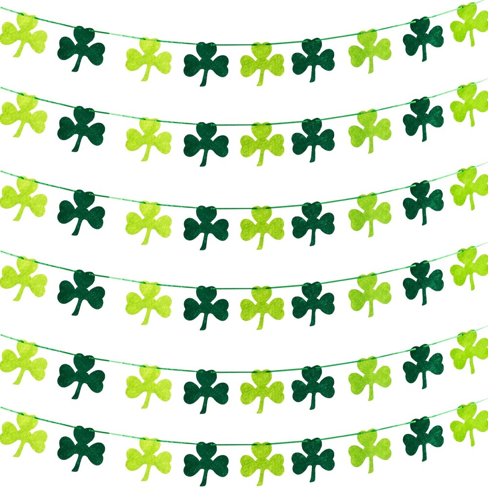 Super Z Outlet 8ft Felt Green Shamrock Four Leaf 2 Count (Pack of 1),