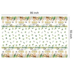 Safari Wild One Birthday Decorations Boy Tablecloth, 3Pcs Disposable Zoo