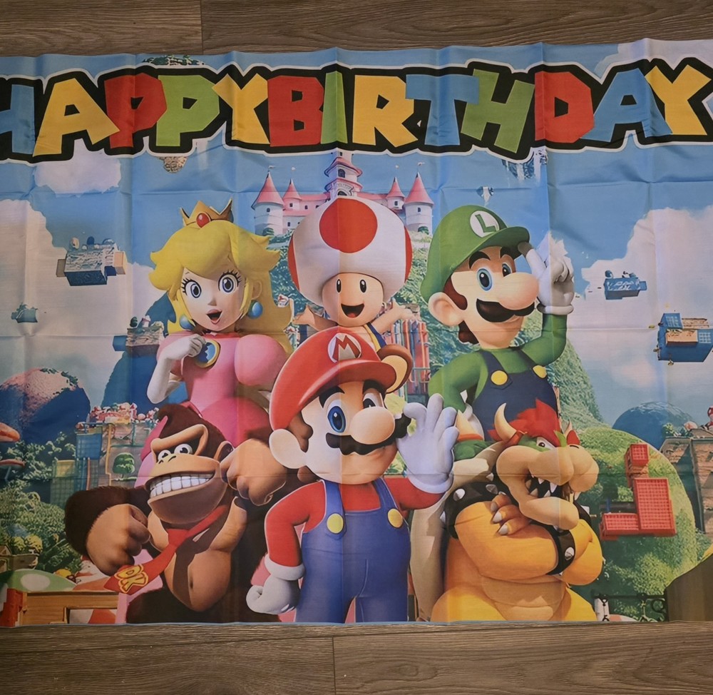 Super Mario Party Decoration Luigi Birthday Backdrop Balloons Plates And MORE!