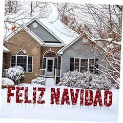 Yard Sign Outdoor Lawn Decorations: Red Snowflake Feliz Navidad Yard Sign