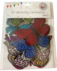 4 Packs of 12 3D BUTTERFLY DECORATIONS NEW SEALED 48 Butterflies PARTY TIME Art