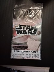 2 Star Wars The Mandalorian Plastic Table Covers 54″x84″ & a Baby Yoda Headband