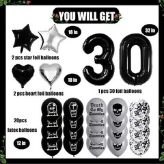 30th Birthday Decorations Pack, Death to My 20s Party Supplies Including Birthda