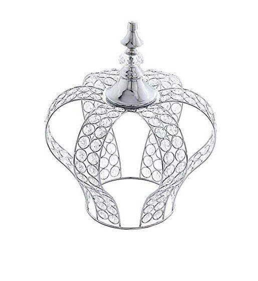 Crown Centerpiece 14″ in» x 11″ Vintage Style Metal Showpiece with Glass Crystal