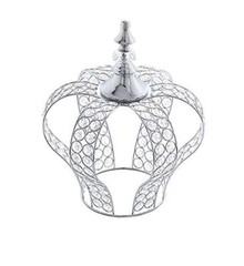 Crown Centerpiece 14″ in» x 11″ Vintage Style Metal Showpiece with Glass Crystal