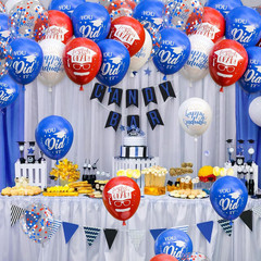 75Pcs Graduation Party Decorations Balloons Set – 12 Inch Congrats Navy Blue Red