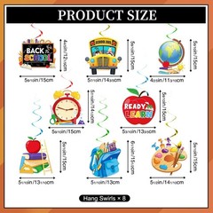 Pre-Strung Back to School Banner with Hanging Swirls – Perfect Classroom Decor