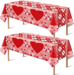 Valentine’s Day Decorations Set – Tablecloth and Backdrop Banner Bundle