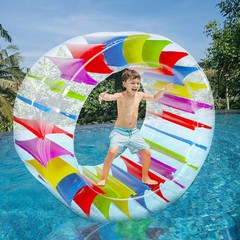 65″ Giant Inflatable Wheel Roller, Colorful Water Rolling Wheel Float for Kid…