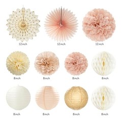 21pc Boho Birthday Party Decorations Set Champagne Gold Beige Retro Party Decor