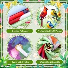 Spring Welcome Door Cover Decorations Spring Summer Bird Flower Door Banner E…