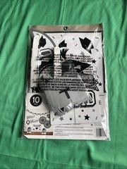 Silver/Blk Congrats Grad 10 Pc Room Decorating Kit School Spirit Graduation New