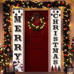 Christmas Decorations Merry Christmas Banner Xmas Porch Door Sign 75″ x 12″ R…