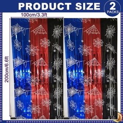 Spider Web Birthday Decorations, 2 Pack Spider Party Supplies 3.3×6.6ft Tinse…