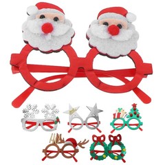 6Pcs Reusable Christmas Glasses Frames Festive Party Eyewear for Decoration