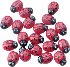 Cute Ladybug Flatback Ornaments – 20 Pcs Resin for Hair Clips & Scrapbooking