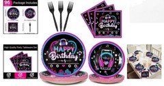 96 Pcs Music Party Tableware Set – Perfect for Birthday Celebrations