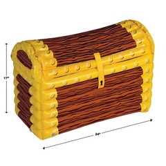 Beistle Inflatable Treasure Chest Cooler Party Decor Holds 48 Cans Multicolor