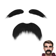 Fake Mustache and Eyebrows Set Self Adhesive Fake Beard for Adults Men Women