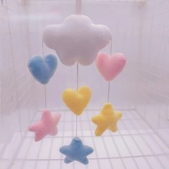 Sweet Plush Cloud Star Heart Pendant Home Decor Cute Birthday Party Decor Modern