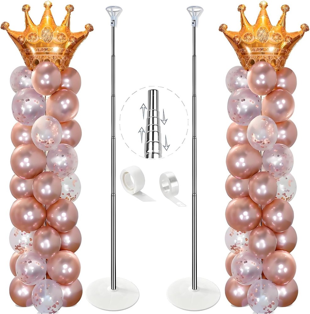 Balloon Column Stand Kit, Set of 2, 7 Feet Height Adjustable Balloon Tower