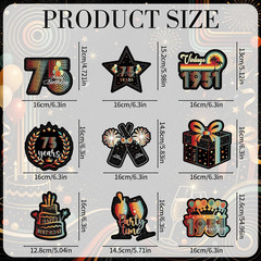 Vintage 75Th Birthday Decorations – 9 Pcs Happy Cheers to 75 Year Old Party Pape