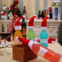 Mini Santa Claus Hats Fork Sets Caps for Home Restaurant Dinning Room Decors