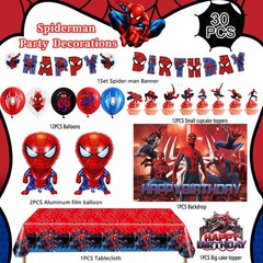 Spider Man Boys Party Decoration Marvel Birthday Supplies Foil Balloons Backdrop