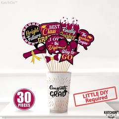 Graduation Photo Props 2026 – Pack of 22 | Maroon and Gold Black Photo Props | G
