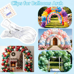 10 Pack Clear Plastic Balloon Arch Clips(3.5 Inch) Spring Clamps Backdrop Balloo