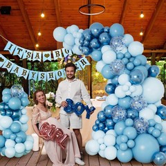 Blue Balloon Garland Arch Kit with Different Size Metallic Macaron Blue Confe…