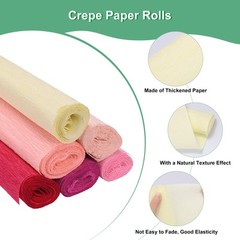 Crepe Paper, 8.2ftx20″ Soft Wide Crepe Paper Streamer Sheet [Cream White]