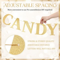 Pre Strung Candy Bar Glitter Banner Candy Bar Sign for Birthday Party, Baby S…