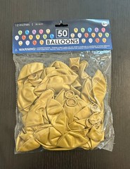 50Th Birthday Balloons Black Gold with 2 weights 15 & 50 Packs 12 Inch Latex