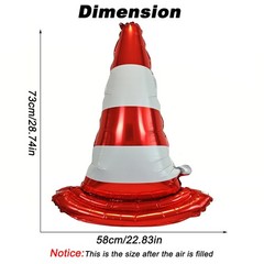 2PCS Self standing Racing Traffic Cones Foil Balloon car balloons for birthda…