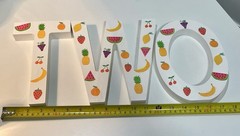 “Twotti Frutti” TWO Birthday Letters, Party Decor, 2nd Birthday, Handmade