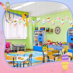 45 PCS 5.9×2.4 Inch Ice Cream Party Decoration Cutouts Bulletin Board Decor