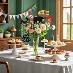 Camping Party Centerpiece Sticks Camp Theme Birthday Table Topper 12 PCS