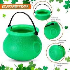 Mini Cauldron Pot with Handle, Multi-Purpose St Patrick’s Decorations (24 Pack)