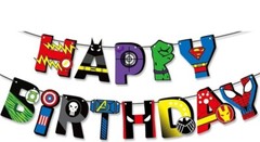 Superhero Happy Brithday Decorations Party Supplies Kit Photo Backdrop Balloons
