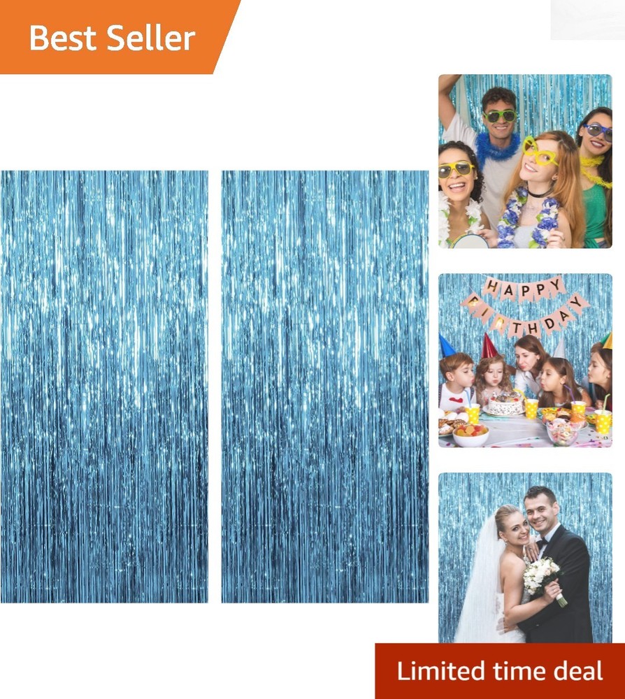 Durable and Reusable 2 Pack Blue Streamers – Perfect Party Backdrop Supplies
