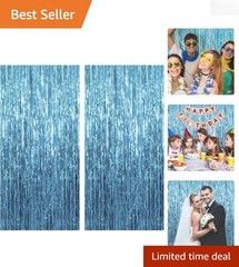 Durable and Reusable 2 Pack Blue Streamers – Perfect Party Backdrop Supplies